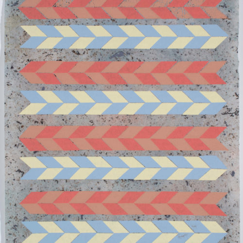 Navajo Arrow Sampler #1, 2021 Silkscreen on marbleized rice paper 18” x 12”