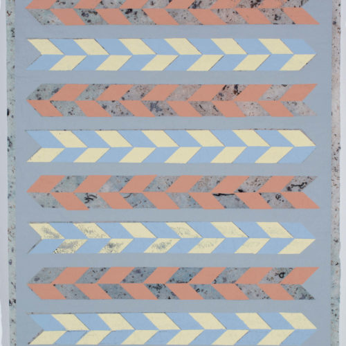 Navajo Arrow Sampler #2, 2021 Silkscreen on marbleized rice paper 18” x 12”