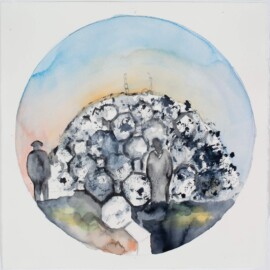 Study for Granite Dome, 2023 Watercolor on paper 13.25” x 13.25”
