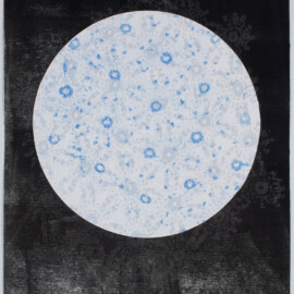 Constellation K, 2024 Monoprint with silkscreen & stencil 19” x 15”