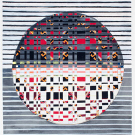 Woven Universe, 2022 Silkscreen, watercolor & gouache on paper, cut & woven 22” x 15.5”