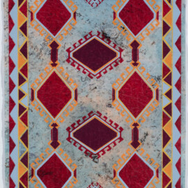 N. African Sampler, 2021 Silkscreen on marbleized rice paper 18” x 12”